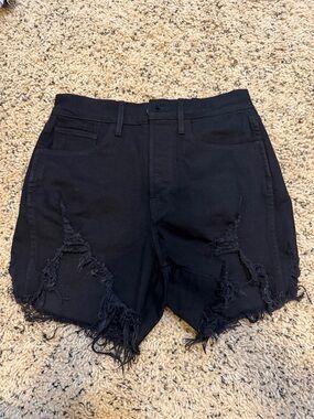 3x1 Women's Black Distressed Denim Shorts